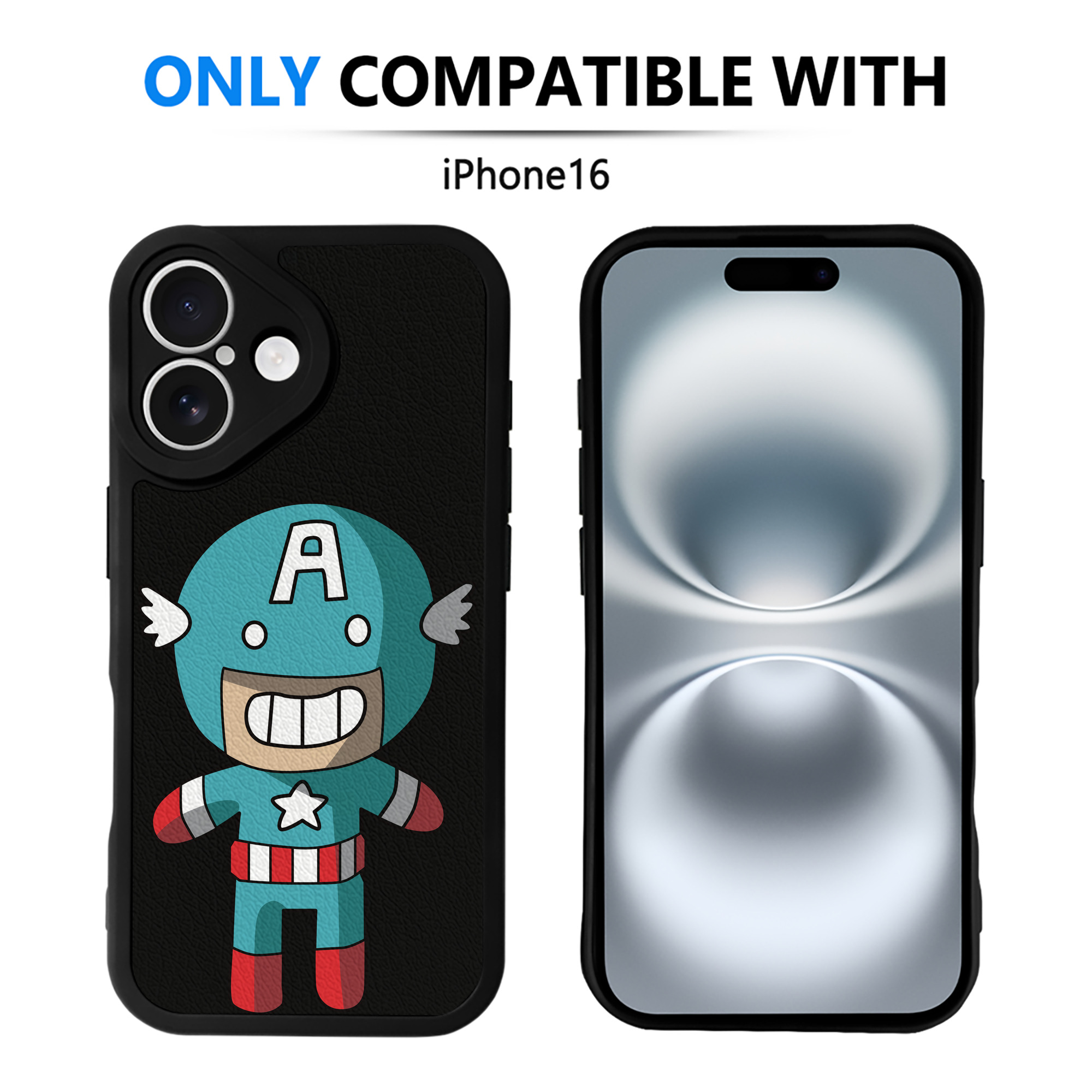 （画像用） アベンジャーズ The Avengers 【iPhone 16シリーズ対応】シリコンスマホケース（レザー調） 材質：シリコン